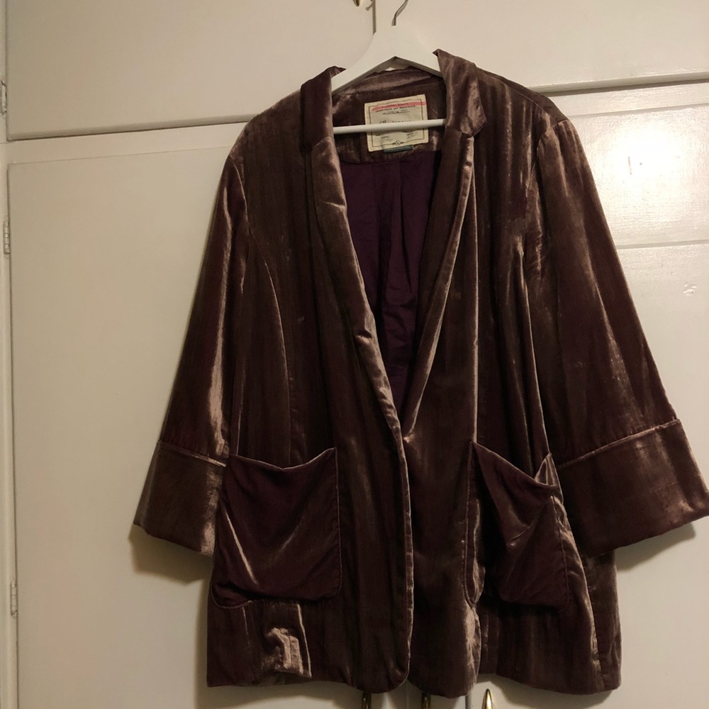 Dusty mauve velvet oversized blazer